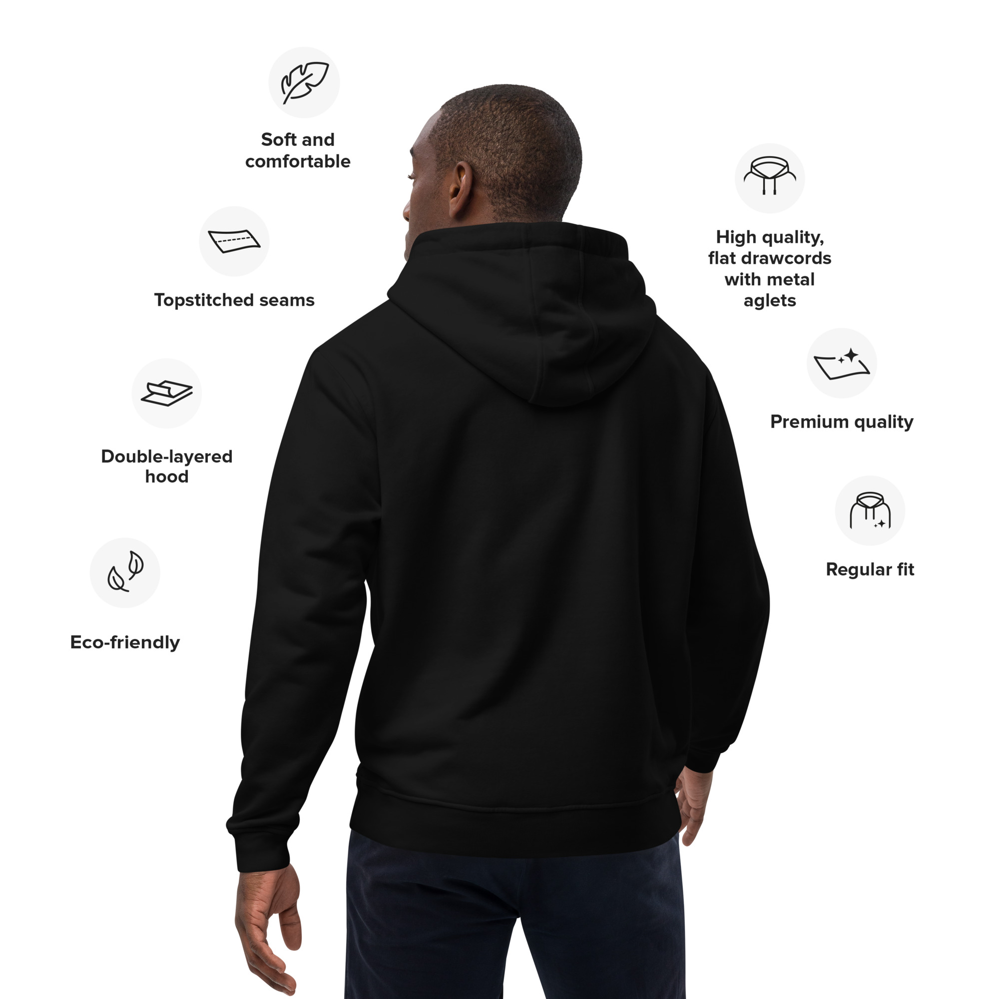 CABO VERDE HOODIE - ECO HOODIE BLACK